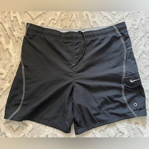 Nike Vintage Black Swim Shorts / Trunks Black Snd White
